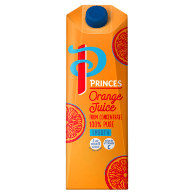 Princes 100% Pure Smooth Orange Juice From Concentrate