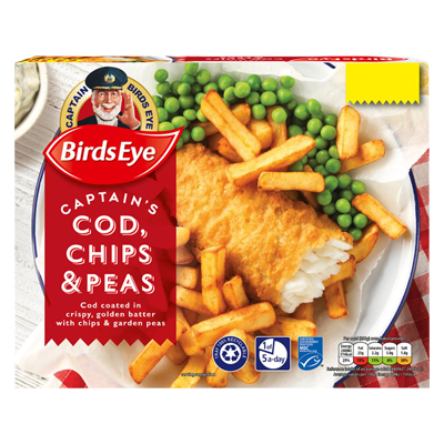 Birds Eye Captains Cod, Chips & Peas