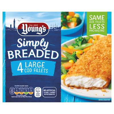 Youngs Simply Breaded 4 Omega 3 Fish Fillets