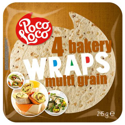 Poco Loco 4 Bakery Wraps Multigrain