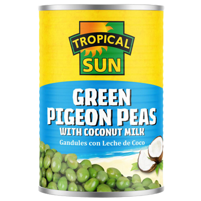 Tropical sun green pigeon peas with coconut milk