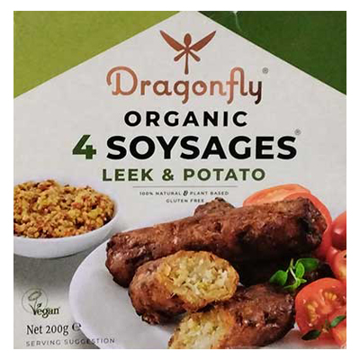 Dragonfly Organic Soysages Leek & Potato 4x