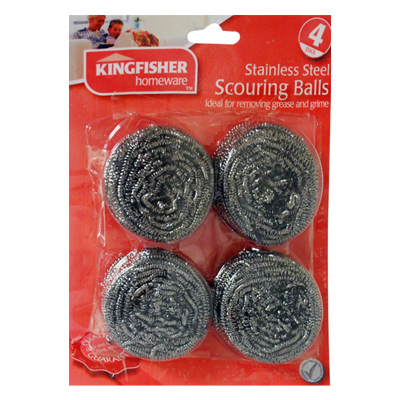 Kingfisher 4 Pack Stainless Steel Scourers