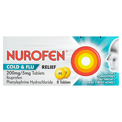 Nurofen Cold & Flu Relief 200mg/5mg Tablets 8pk