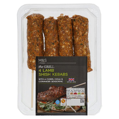 M&S 4 Lamb Shish Kebabs