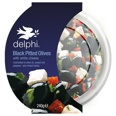 Delphi Black Pitted Olives With White Cheese