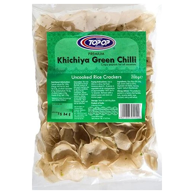 Top Op Khichiya Green Chilli Rice Papdi