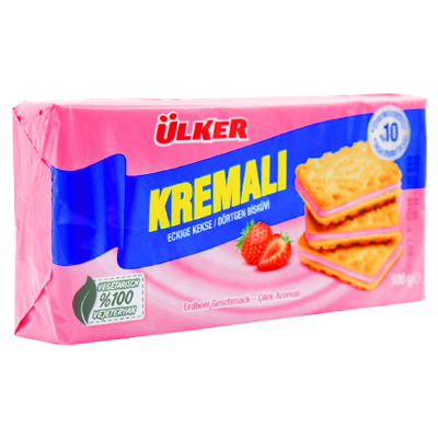 Ulker Sandwich Biscuits With Strawberry Cream