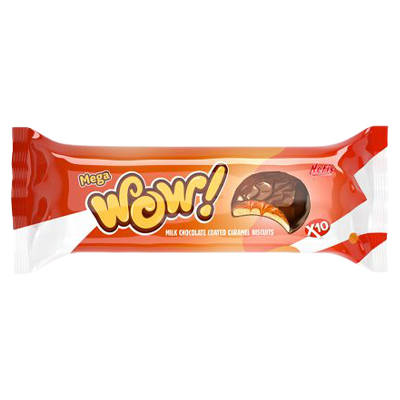 Mega Wow Milk Chocolate Coated Caramel Biscuit