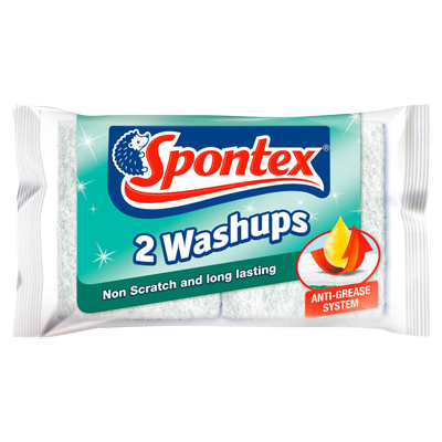 Spontex 2 Washups Non Scratch Sponge