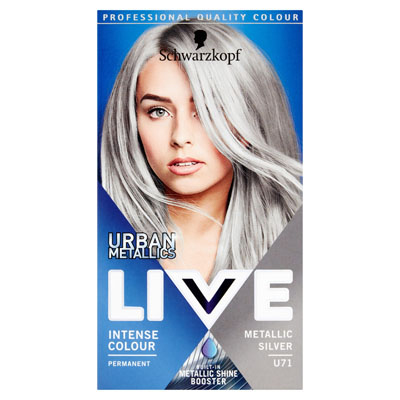 Schwarzkopf Live Intense Colour Urban Metallics Permanent Hair Colour U71 Metallic Silver