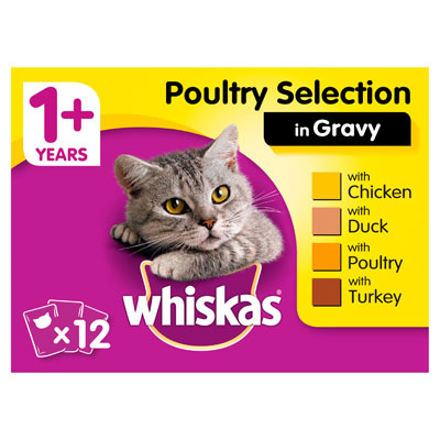 Whiskas Poultry Selection In Gravy Adult Cat Food Pouches