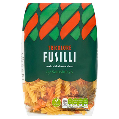 Sainsburys Tricolore Fusilli