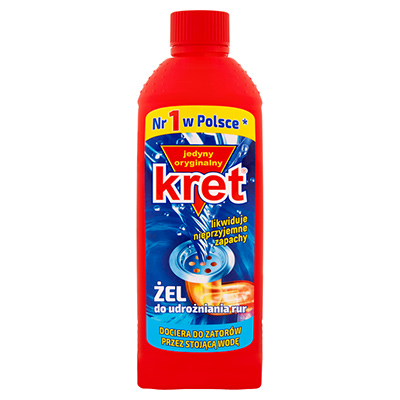 Kret Gel for Unblocking Pipes and Siphons in Sewer Systems