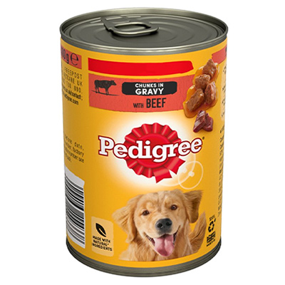 Pedigree Adult Wet Dog Food Tin Beef in Gravy