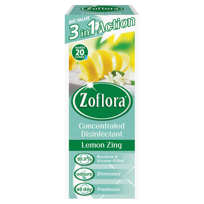 Zoflora 3 In 1 Action Concentrated Disinfectant Lemon Zing