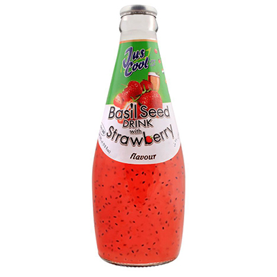 Jus Cool Basil Seed Drink With Strawberry Flavor