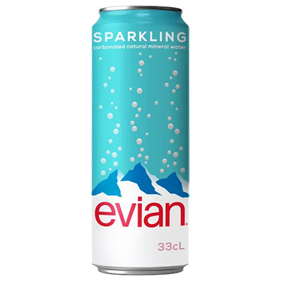 evian Sparkling Natural Mineral Water Can