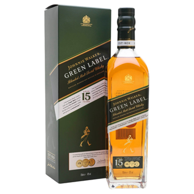 Johnnie Walker Green label 15 Year Old whisky