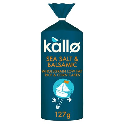 Kallo Sea Salt & Balsamic Wholegrain low Fat Rice & Corn Cakes