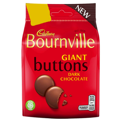 Cadbury Bournville Dark Chocolate Giant Buttons Bag