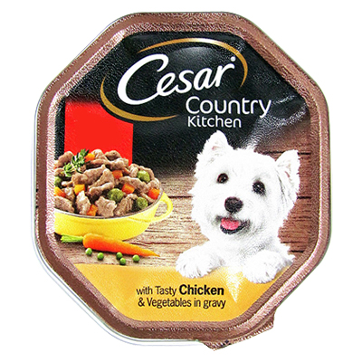 Cesar Country Kitchen Wet Dog Food Tray With Tasty Chicken & Vegetables In Gravy