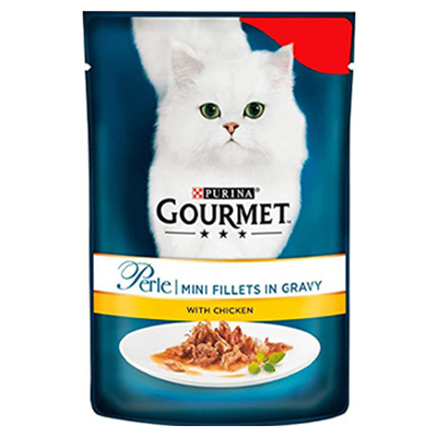 Gourmet Perle Cat Food Mini Fillets Chicken In Gravy