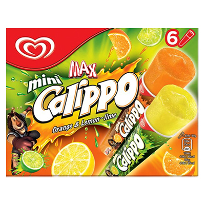 Calippo Orange And Lemon lime Ice Lollies 6 pack