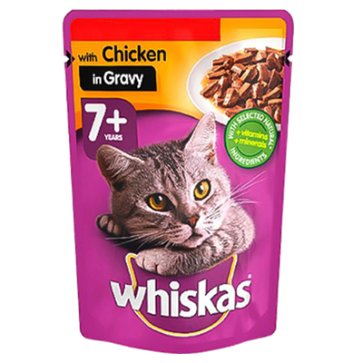 Whiskas Chicken In Gravy Wet Senior Cat Food Pouch