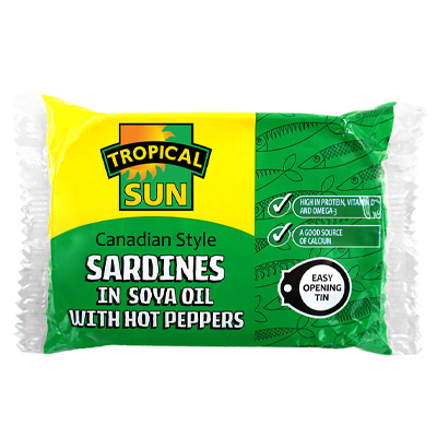 Tropical Sun Sardines In Soya Oil With Hot Peppers