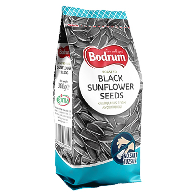 Bodrum Roasted Unsalted Black Sunflower Seeds