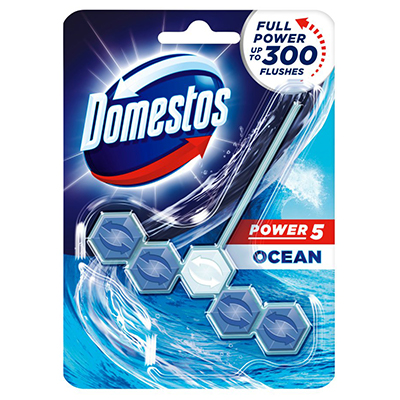 Domestos Power 5 Ocean Toilet Rim Block