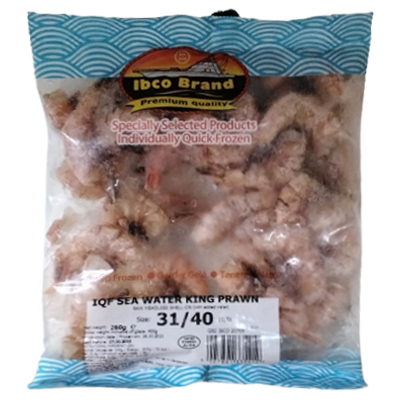 Ibco Brand IQF Sea Water King Prawns