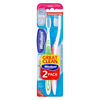 Wisdom Soft Twin Pack Of Toothbrushes