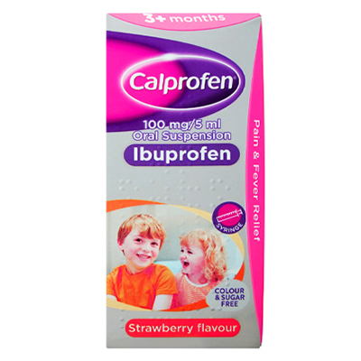 Calprofen  Oral Suspension Ibuprofen Strawberry Flavour