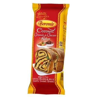 Boromir Cozonac Brioche Cocoa Filling & Jelly Swirls Sweet