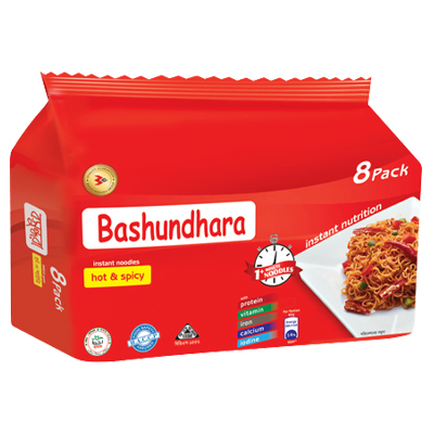 Bashundhara Instant Noodles Hot & Spicy (8 packs)