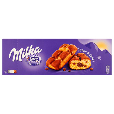 MILKA Tender Moo Sponge cake with pieces of milk chocolate