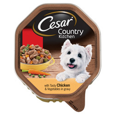 Cesar Country Kitchen Wet Dog Food Tray With Chicken & Vegetables In Gravy