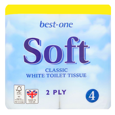 Best-one Soft Classic White Toilet Tissue 4pk