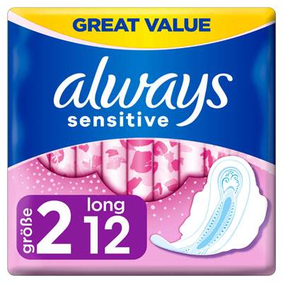 Always Sensitive Long Ultra (size 2) Sanitary Towels Wings