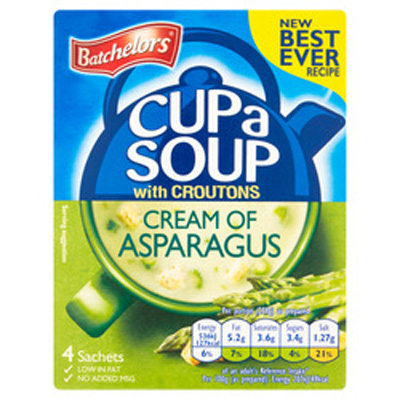 Batchelors Cup A Soup Cream Of Asparagus With Croutons 4 Pk