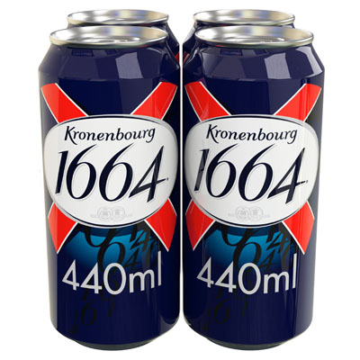 Kronenbourg 1664 Lager Beer Cans 4x