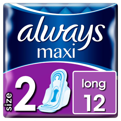 Always Maxi Long (size 2) Sanitary Towels Wings