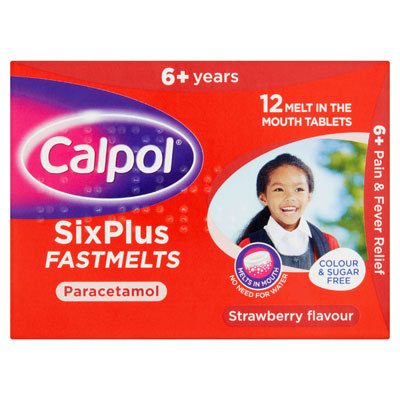 Calpol Paracetamol Fastmelts 6+ Years Strawberry Flavour