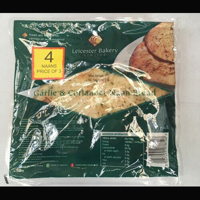 Leicester Bakery Garlic & Coriander Naan Bread