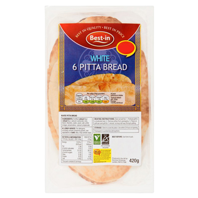 Best-in 6 White Pitta Bread