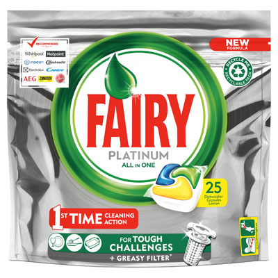 Fairy Platinum Dishwasher Tablets, Lemon