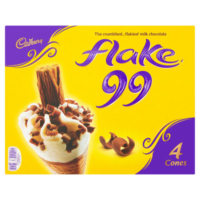 Cadbury Flake Ice Cream Cones 4x