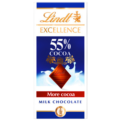 Lindt Excellence Milk  Cocoa Chocolate Bar